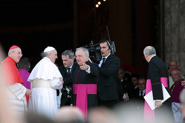 Rome, Italy - April 7, 2013: The arrival of Pope Francis at St. John for the settlement