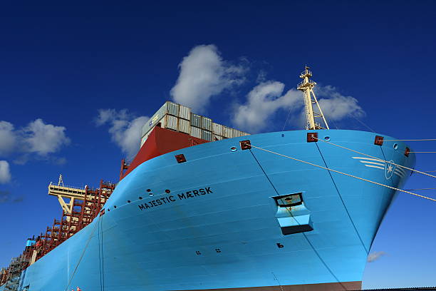 Maersk Line Triple-E Container ship Majestic Mærsk stock photo