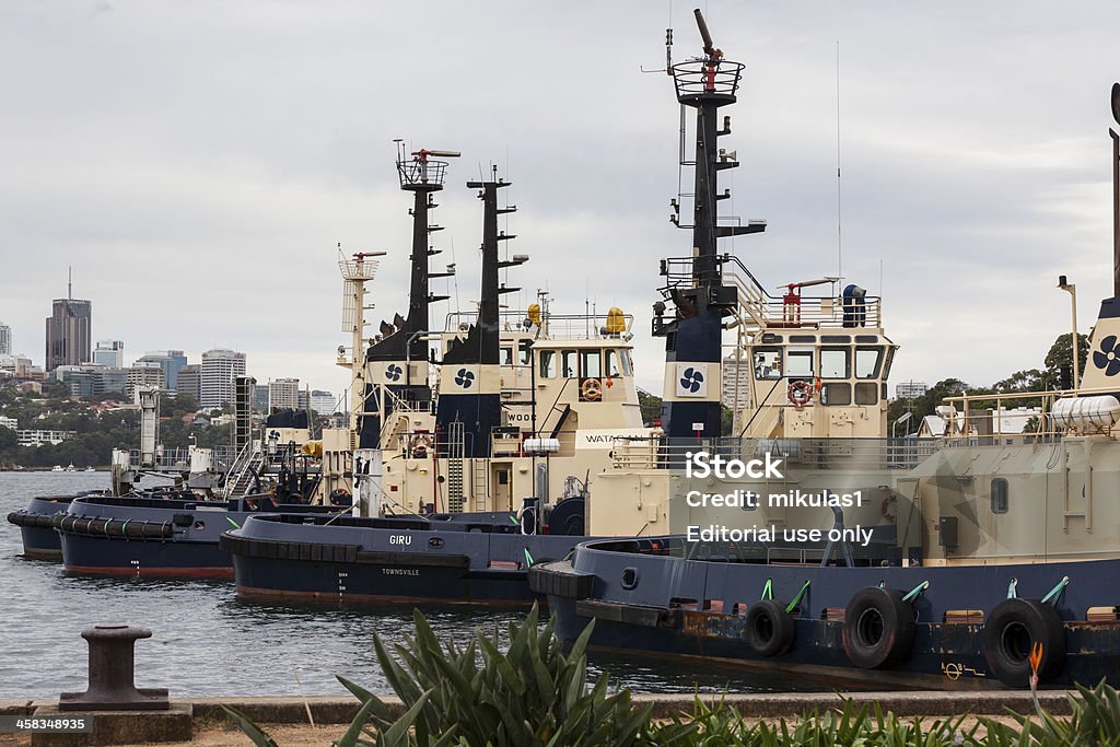 Mort bay Tug embarcaciones - Foto de stock de Amarrado libre de derechos