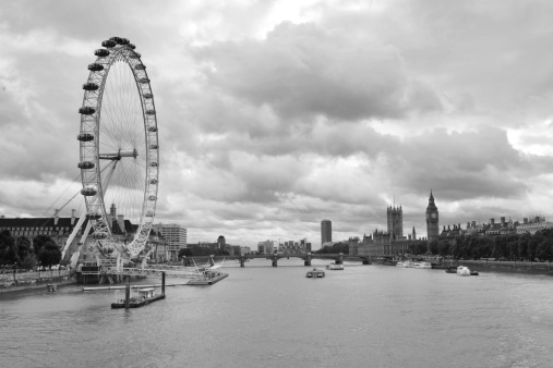 London rooftop view panorama with urban architectures.