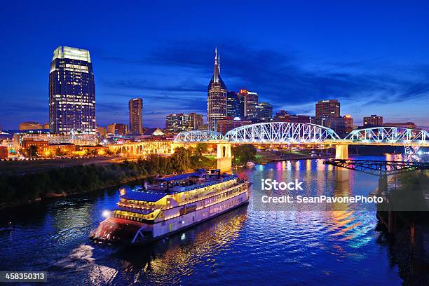 Nashville At The Cumberland River Stock Photo - Download Image Now - Nashville, Cumberland River, Steamboat