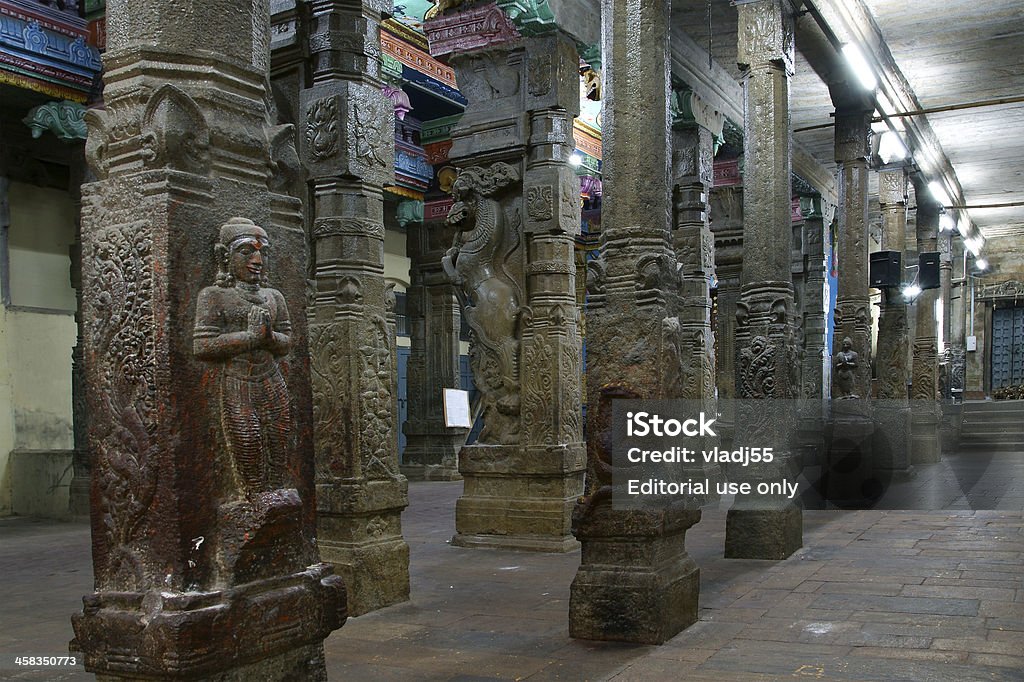 Wnętrze Meenakshi w Maduraj, Indie - Zbiór zdjęć royalty-free (Architektura)