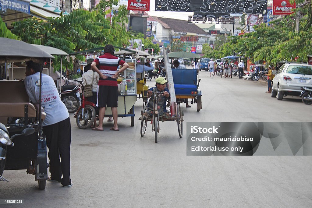 펍 Street-브룩할로우 시엠레아프, 캄보디아 - 로열티 프리 개념 스톡 사진
