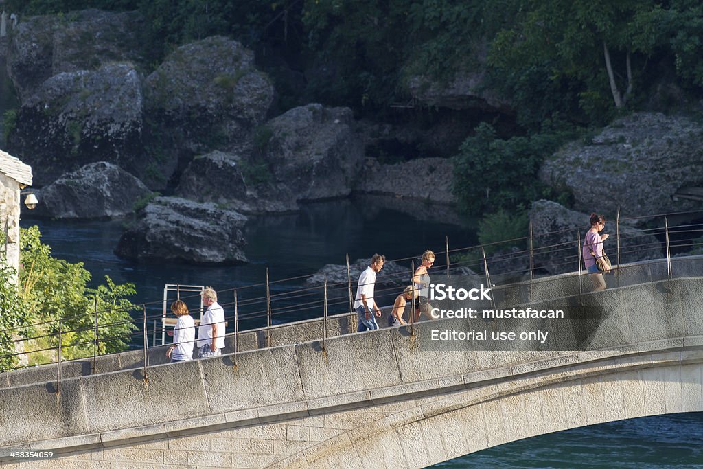 Mostar old bridge - Foto de stock de Antigo royalty-free