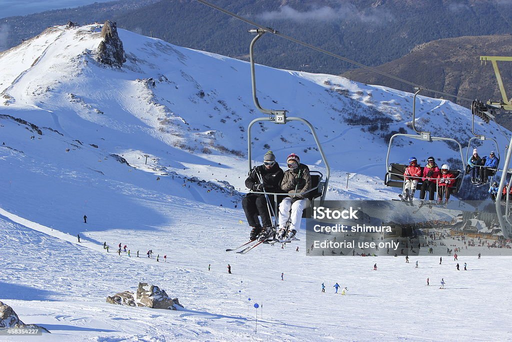 Reihe von Stuhl lifter im ski-station CERRO Cathedral -Patagonia - Lizenzfrei Bariloche Stock-Foto