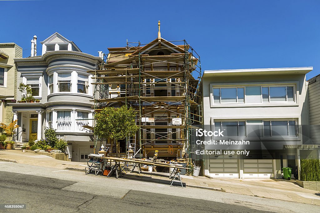 샌프란시스코, 담그다 street, 하우스는 프레임워크 - 로열티 프리 0명 스톡 사진