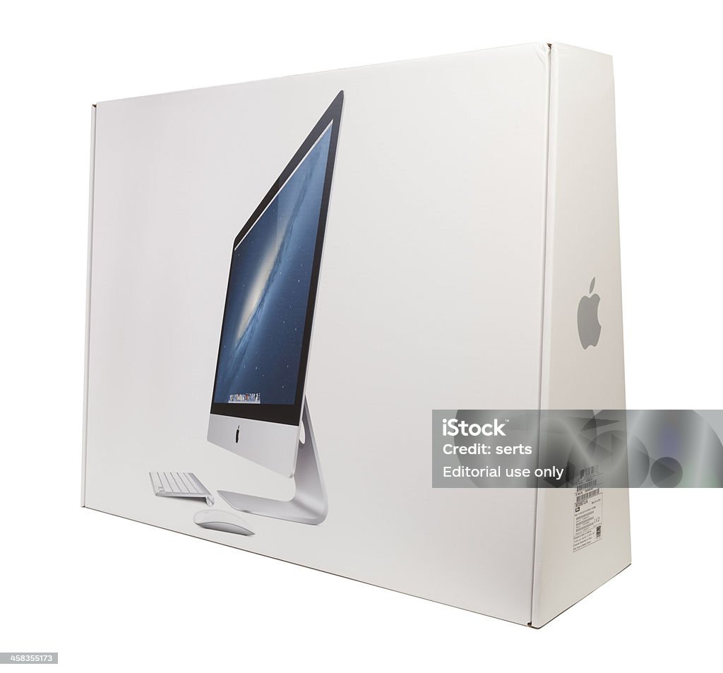 Новый iMac упаковка коробку - Стоковые фото Товар роялти-фри