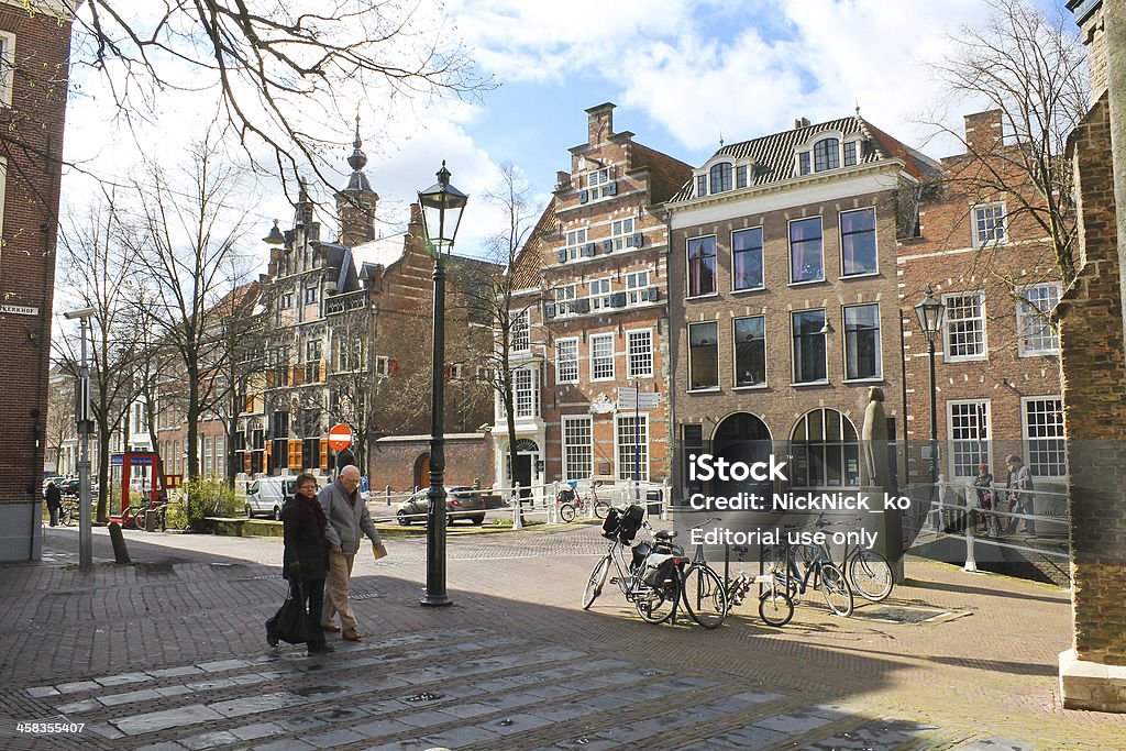 Ulicy w centrum Delft.  Holandia - Zbiór zdjęć royalty-free (Delft)