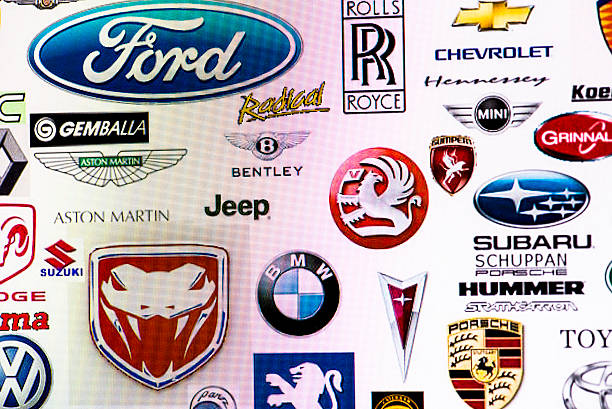 Collection Of Car Manufacturer Logos On Computer Screen Stock Photo -  Download Image Now - Istock