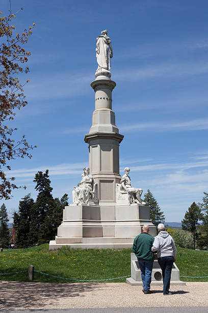 kentucky memorial em gettysburg honors abraham lincoln - gettysburg lovelocal national park monument - fotografias e filmes do acervo