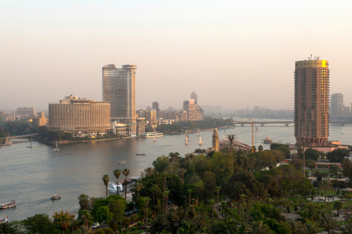 Cairo, Egypt - May 7, 2013: Sunset view of Cairo city, Egypt. Cairo - the capital of Egypt and the largest city in the Arab world and Africa.