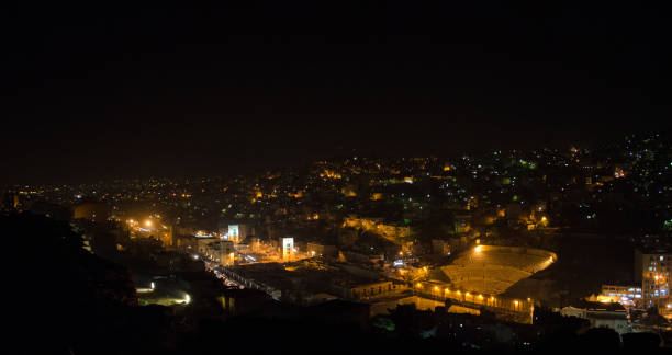 Amman night sky stock photo