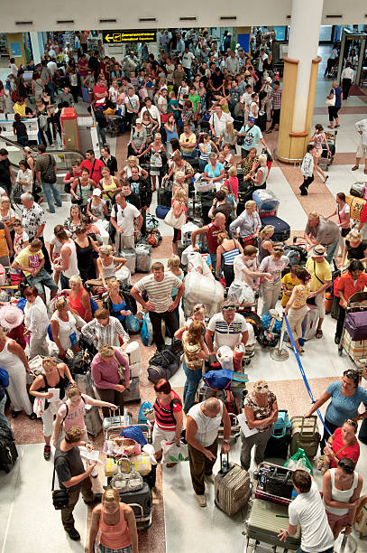 Busy Airport Check In stock photo
