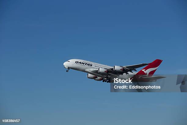 Qantas A380 - zdjęcia stockowe i więcej obrazów Qantas - Qantas, Samolot, Airbus A380