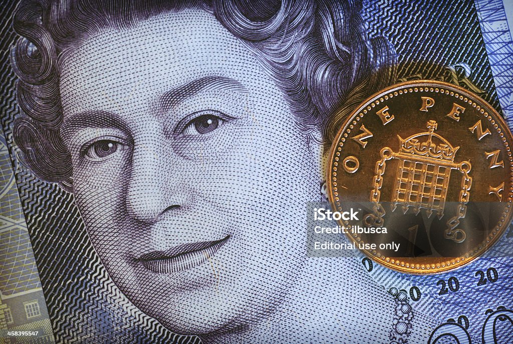 Brytyjska waluta z Queen Elizabeth drugi Portret - Zbiór zdjęć royalty-free (Elizabeth II)