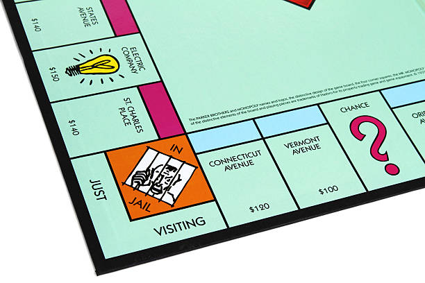 angolo gioco del monopoli in carcere - monopoly board game color image photography nobody foto e immagini stock