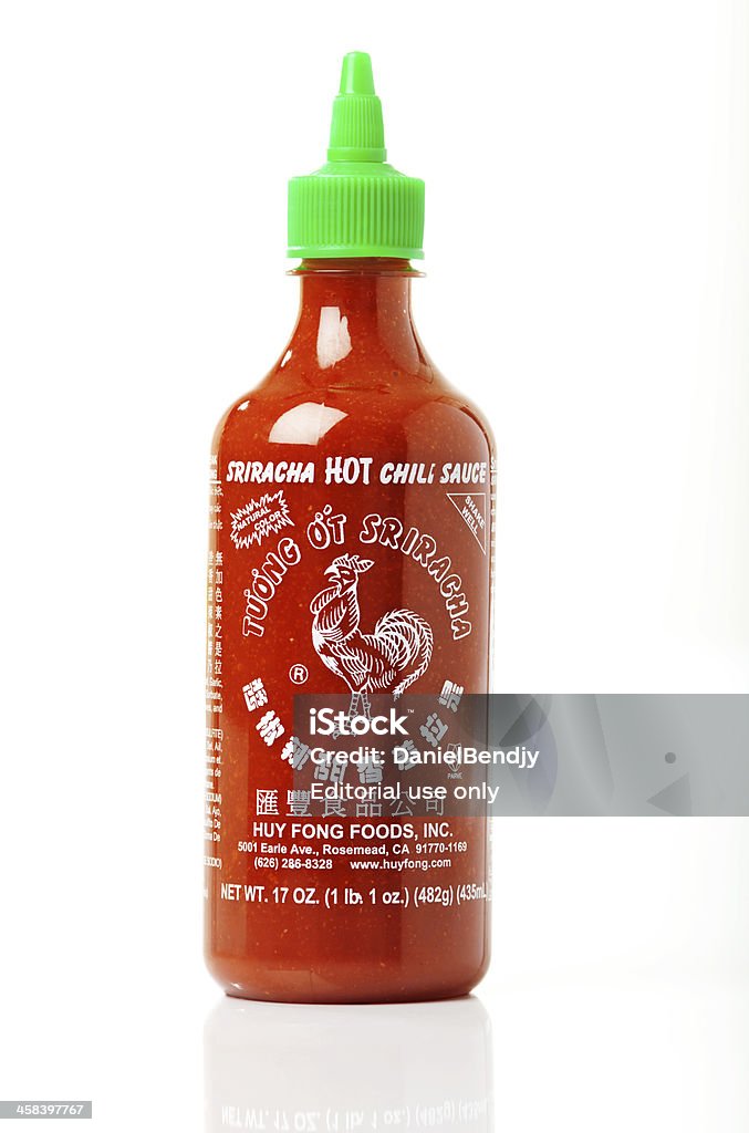 Huy Fong de galo molho de pimenta Sriracha - Foto de stock de Zoológico Sriracha royalty-free