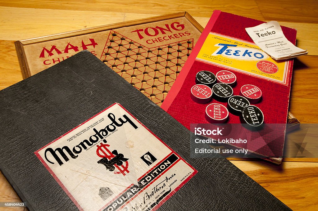 Vintage Brettspiele wie Monopol Teeko, and Chinese Checkers - Lizenzfrei Altertümlich Stock-Foto