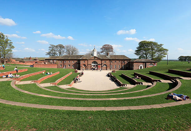 Temple Newsam Farm Leeds, UK - April 9, 2011: Temple Newsam Farm, part of the grounds of Temple Newsam in east Leeds, built 1622-88. The entire site is owned a run by Leeds City Council and is open to the public. The farm is a very popular for family days out. The grounds and gardens were landscaped by Capability Brown. temple newsam stock pictures, royalty-free photos & images