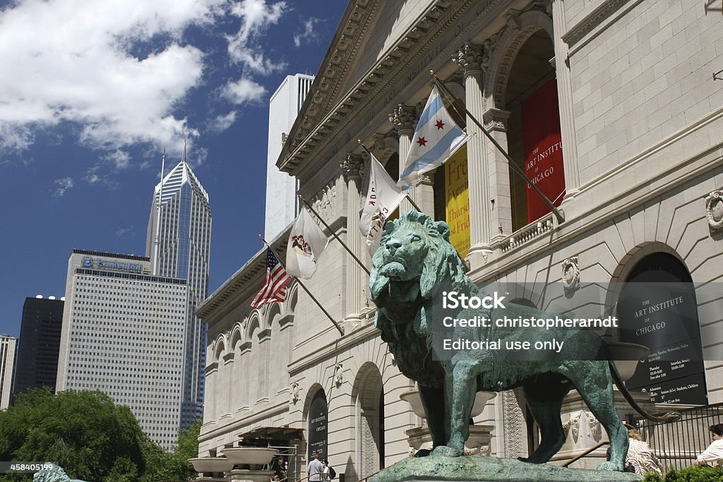 El Instituto de Arte de Chicago Lions - Foto de stock de Instituto de arte de Chicago libre de derechos