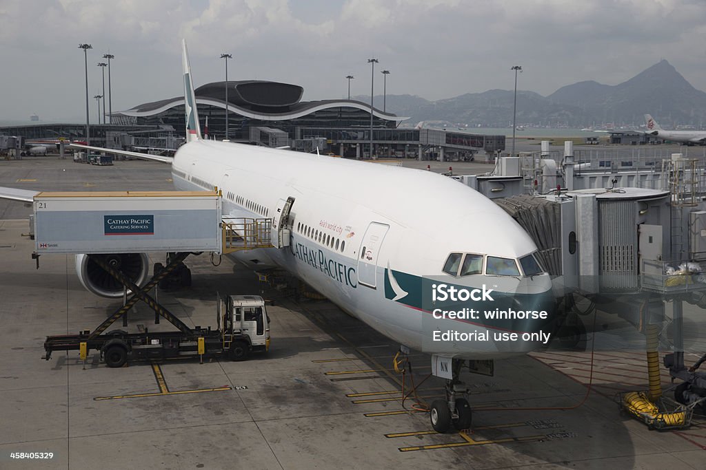 Cathay Pacific Airways Boeing 777 - Lizenzfrei Abschied Stock-Foto