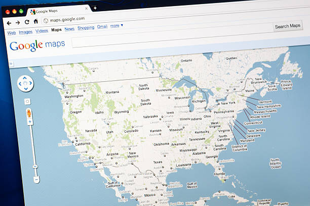 stany zjednoczone w google maps - www internet http blue zdjęcia i obrazy z banku zdjęć