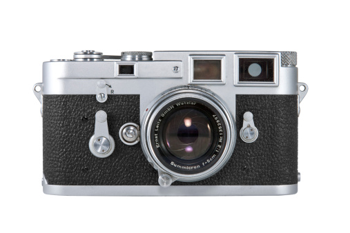 Nashville, Tennessee, USA - May, 24th 2011: An original Leica M3 35mm film camera made during the 1950s and 60s by the Leica camera company in Germany. Isolated on a white background.