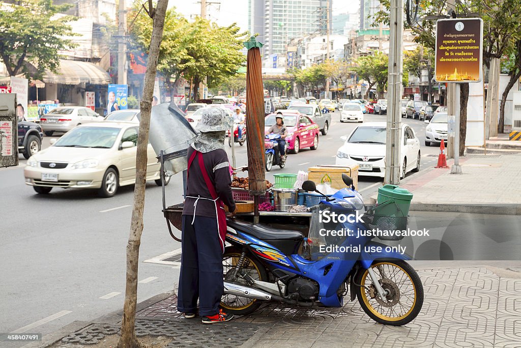 Mięso sprzedawcy żywności w Bangkoku - Zbiór zdjęć royalty-free (Azja)