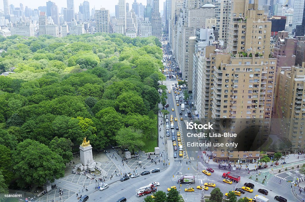 Hora do Rush no Círculo de Colombo, Central Park, Nova Iorque - Royalty-free Columbus Circle Foto de stock