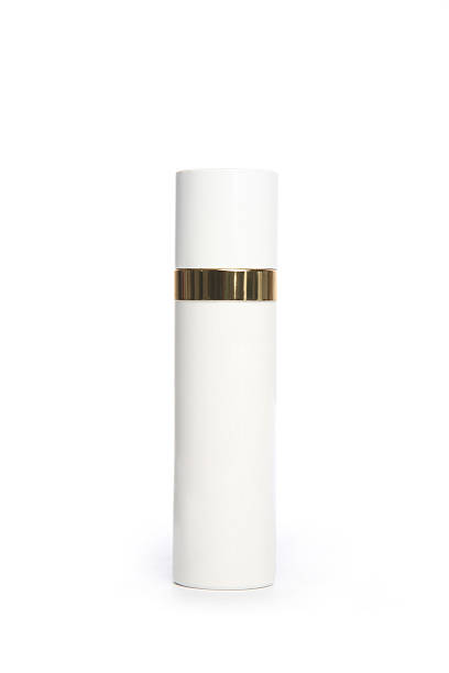 istock Cosmetic bottle with golden line 458409991