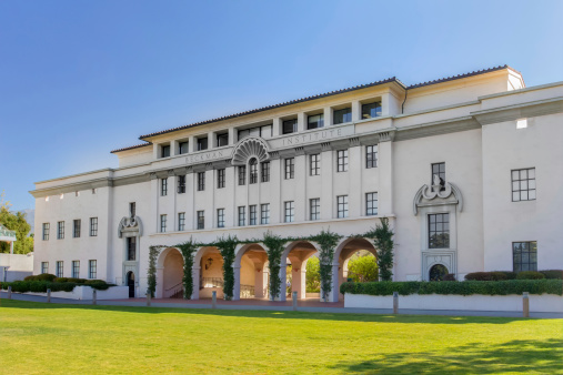 Pasadena, United States - October 1, 2013: Beckman Institute on the campus of the California Institute of Technology. Caltech is a research university in Pasadena, CA and home to 32 Nobel Prizes.
