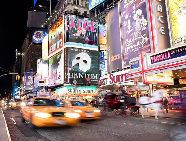 times square - chicago at night - fotografias e filmes do acervo