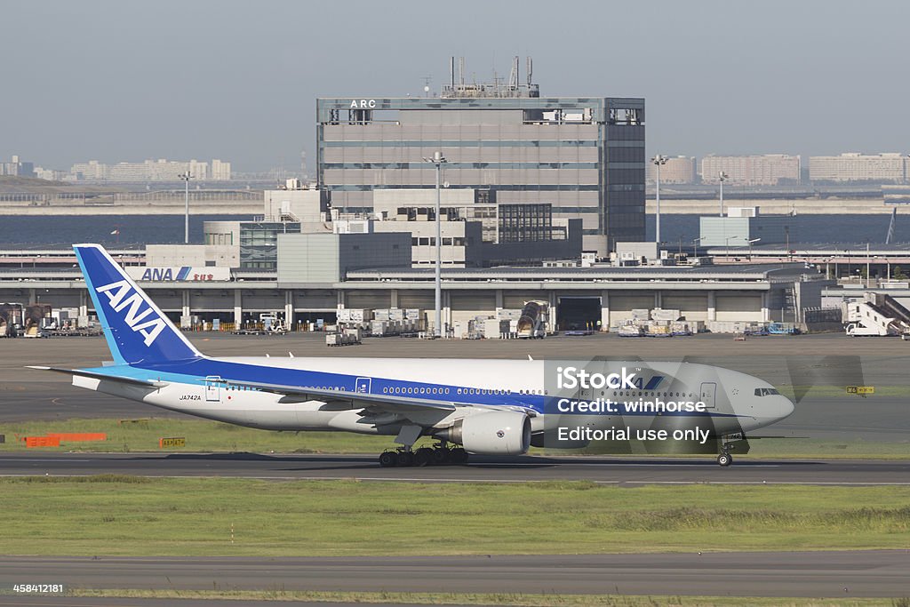 All Nippon Airways Boeing 777-200ER - Foto de stock de Aeroporto royalty-free