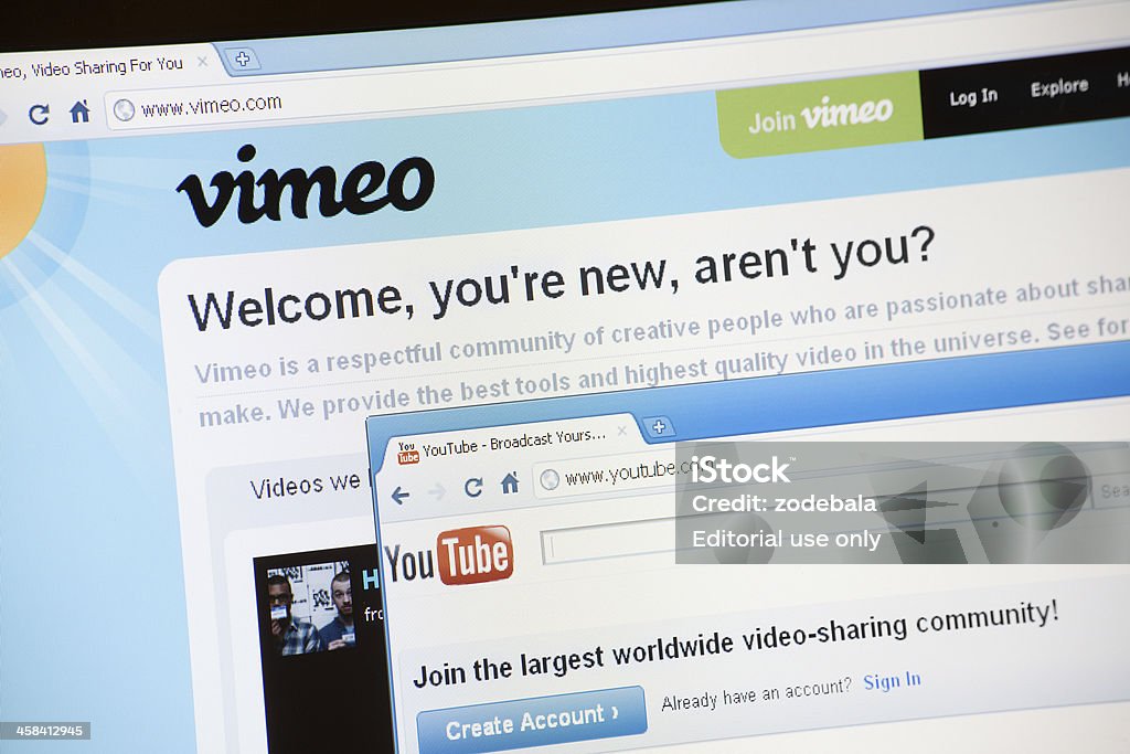 Vimeo.com と YouTube.com ビデオを共有 - Vimeoのロイヤリティフリーストックフォト