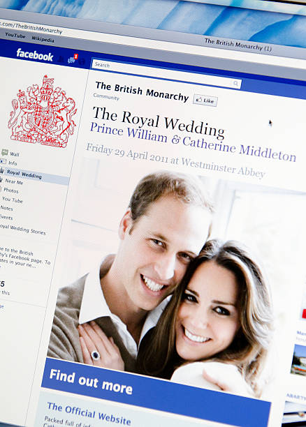 British Monarchy facebook fan page Florence, Italy - April 24, 2011: British Monarchy Facebook fan page on computer screen lcd monitor. It is a public page in the Facebook.com social network that speak about the royal wedding of 29 of April 2011. Safari web browser. duchess photos stock pictures, royalty-free photos & images