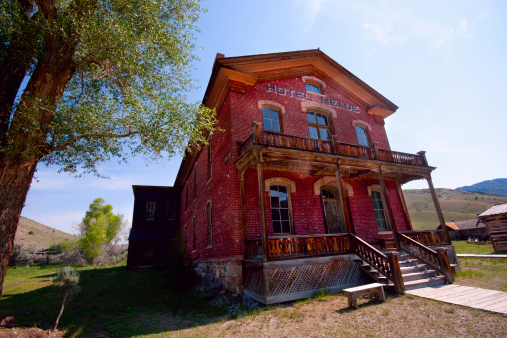 Bannack, MT, USA - July 2, 2013: The Hotel Meade in the ghost town of Bannack Montana.