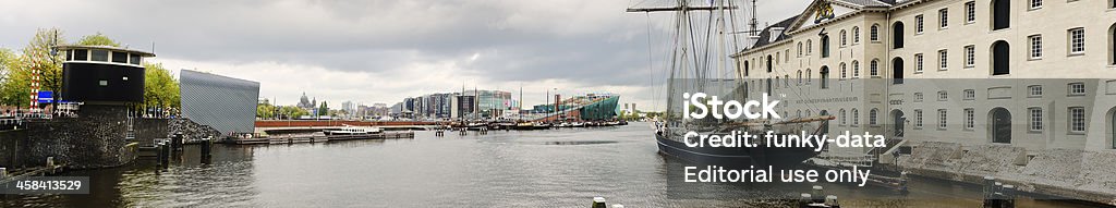 Museu Marítimo e Vista da cidade de Amesterdão - Royalty-free Amesterdão Foto de stock