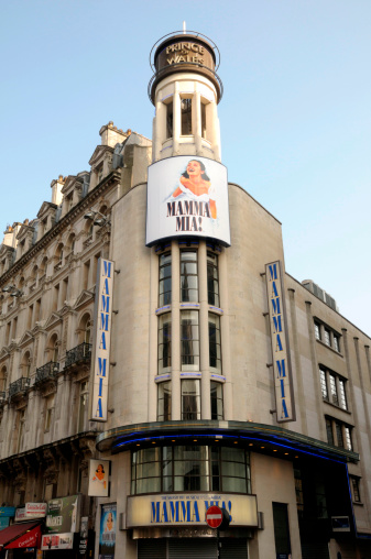 London, England - March 27, 2011: Mamma Mia musical in London\\'s west end. The musical is a dedication to the Swedish band ABBA.