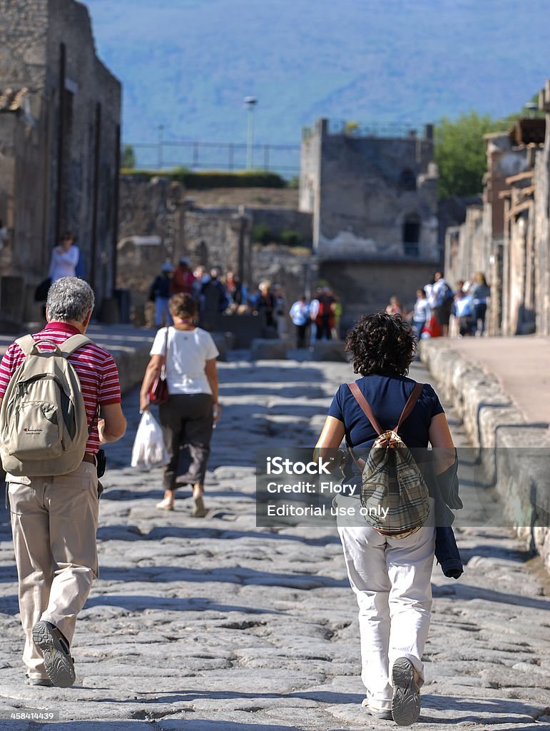 Touristen in Pompeii - Lizenzfrei Alt Stock-Foto