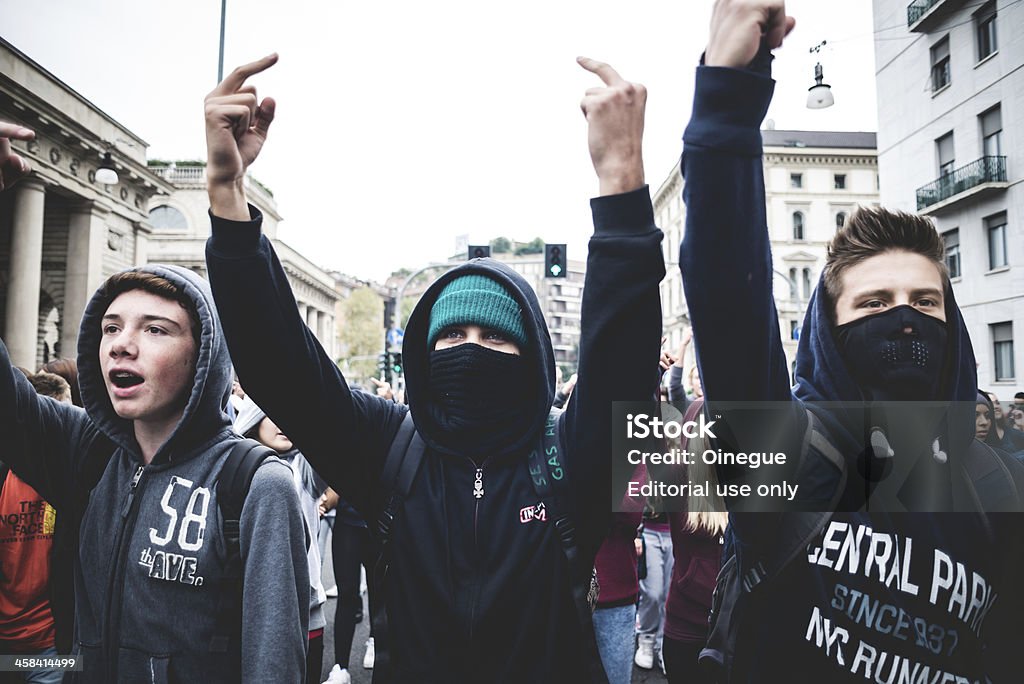 Milan estudiantes manifestación en octubre de 2013, 4 - Foto de stock de 2013 libre de derechos