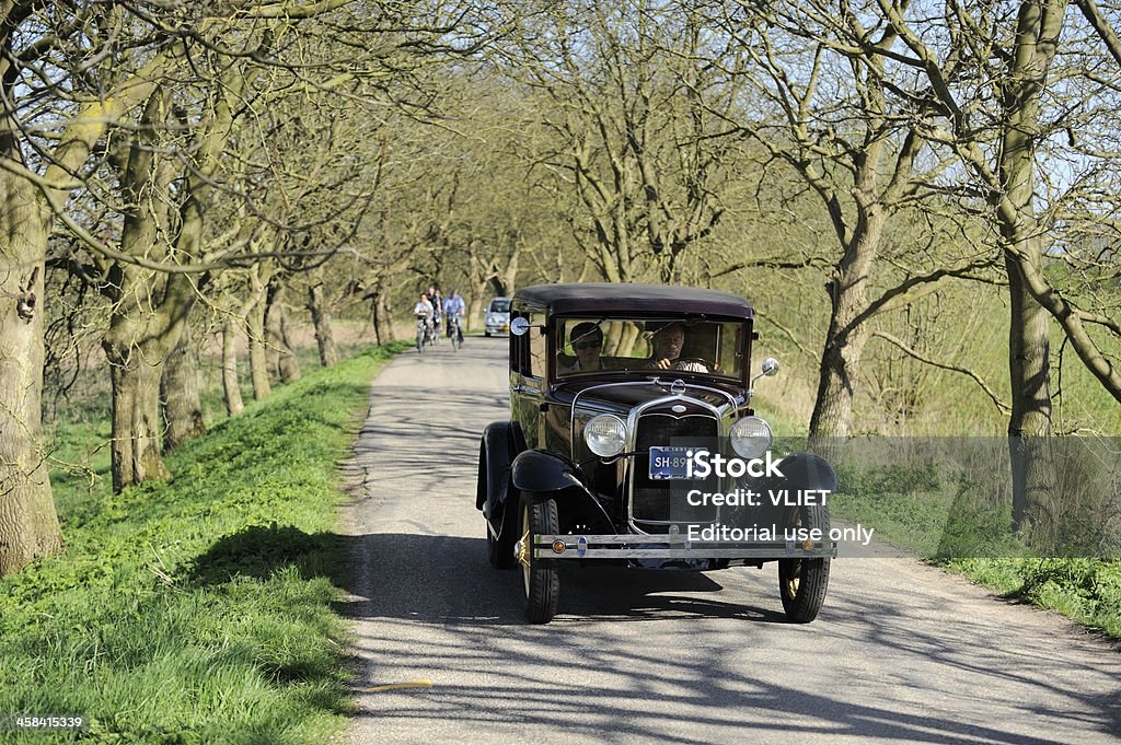 Liebhaberwagen auf den Deich road in den Niederlanden - Lizenzfrei Ford Model A Stock-Foto