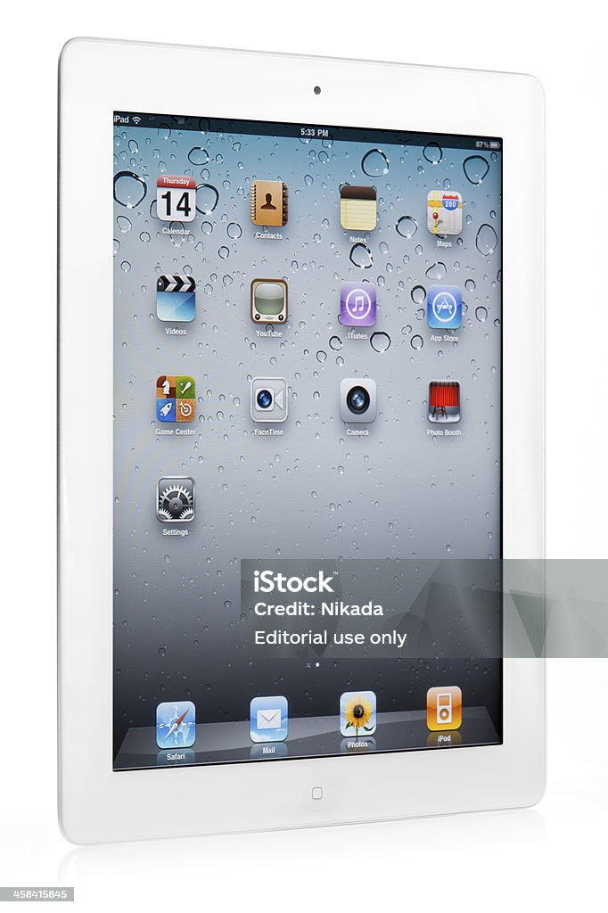 Branco de Apple iPad 2 - Foto de stock de Mesa digital royalty-free