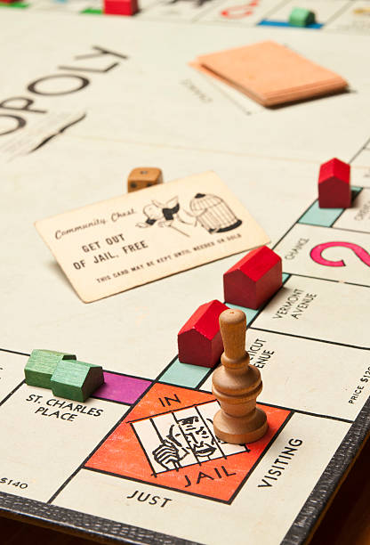 classico monopoli, carcere angolo primo piano - monopoly board game color image photography nobody foto e immagini stock