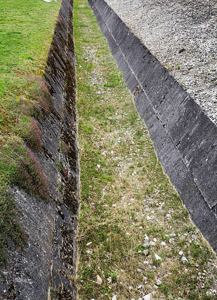 permiter zona in campo di concentramento di dachau - dachau foto e immagini stock