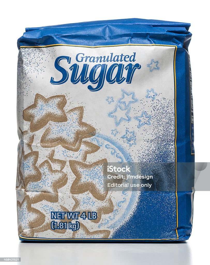 Great Value granulated sugar package Miami, USA - April 21, 2013: Great Value granulated sugar 4 lb package. Great Value is part of Walmart's private label store brands for hundreds of household consumable items. Business Stock Photo