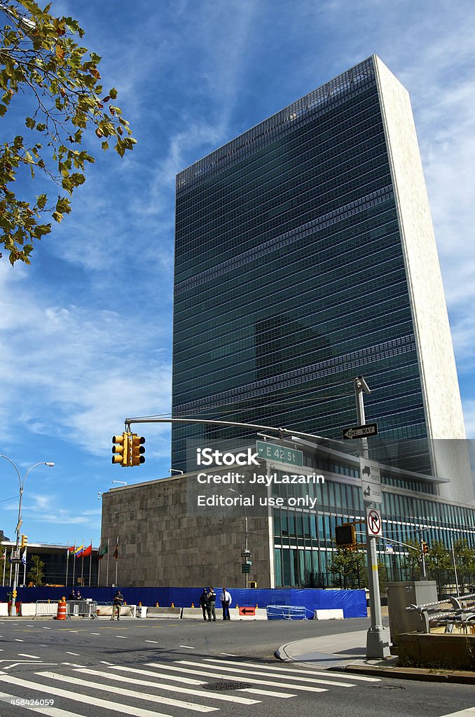 Здание ООН, E.42nd Street, Мидтаун Манхэттен, Нью-Йорк - Стоковые фото 42-я улица роялти-фри