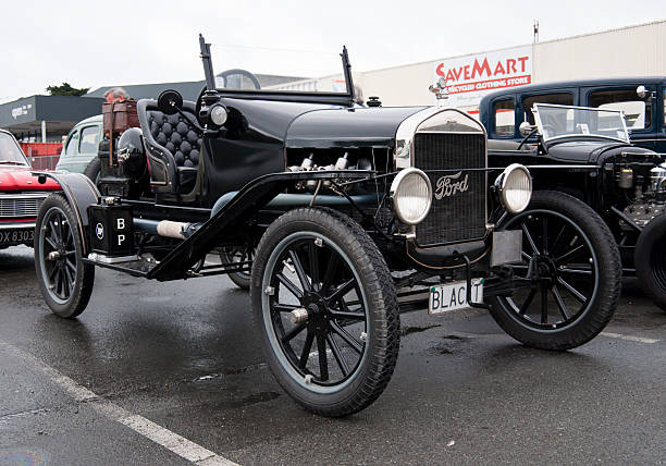 Ford model T from 1923 Christchurch,New Zealand - September 29,2013:A Ford model T from 1924 in the 17th annual Henry Ford Memorial Rally of Canterbury. It is open to all Fords from 1903 aa 2010. The start is in New Brighton, Christchurch model t ford stock pictures, royalty-free photos & images