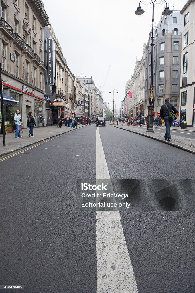 Unbusy Strand in Central London, UK Central London UK - April 29, 2011: A rare sight of a somewhat deserted Strand in central London. The otherwise busy streets are relatively empty due to the royal wedding of Prince William and Kate Middleton occurring at the very time this image was captured. British Culture Stock Photo