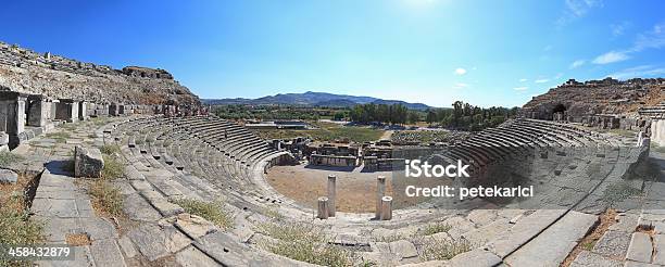 The Theater Of Miletus Panoramic Stock Photo - Download Image Now - Aegean Turkey, Amphitheater, Anatolia