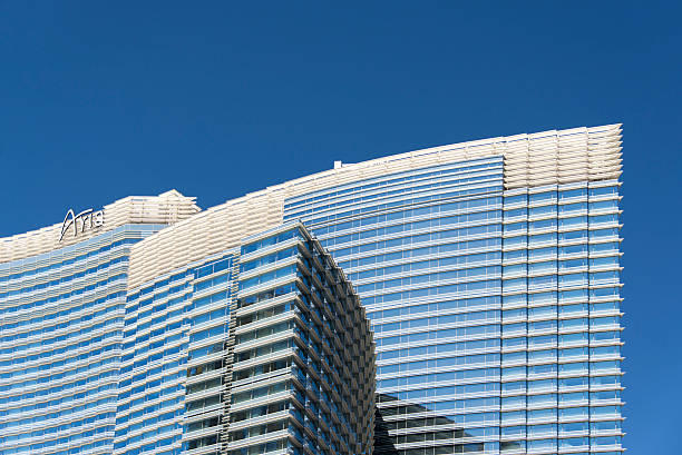 Las Vegas, USA - May 26, 2013: Facade of the Aria Hotel located on the south strip in Las Vegas. It is the tallest builtding in the city center.